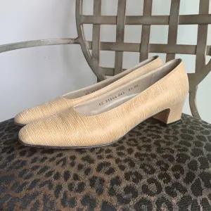 Salvatore Ferragamo Square Toe Stacked Block Heel Pumps