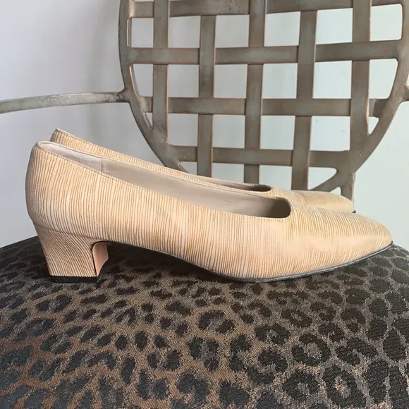Salvatore Ferragamo Square Toe Stacked Block Heel Pumps