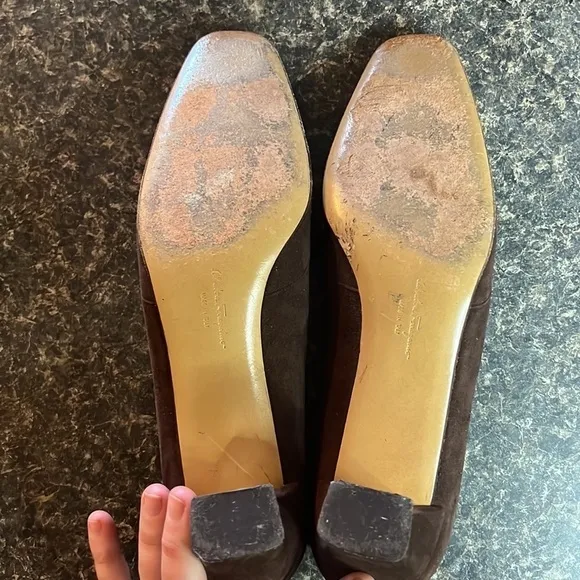 Salvatore Ferragamo Suede Block Heels