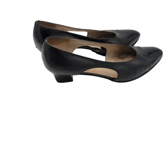 Salvatore Ferragamo Black Heels Womens Size 7.5 Block