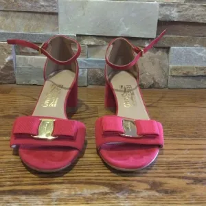 SALVATORE FERRAGAMO  Suede Block Heel Sandals