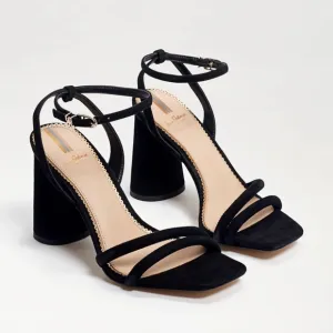 SAM EDELMAN &quot;Kia&quot; Black Suede Block Heel Sandal - Size  7.5