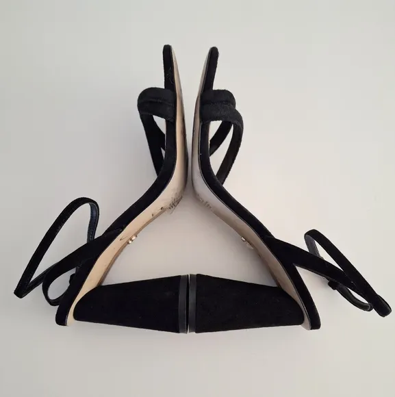 SAM EDELMAN &quot;Kia&quot; Black Suede Block Heel Sandal - Size  7.5