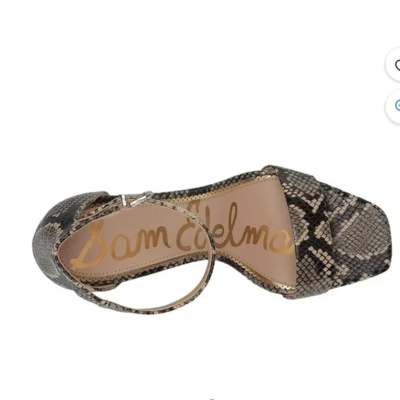 SAM EDELMAN Daniella Block Heel in Desert Multi Snake size 7