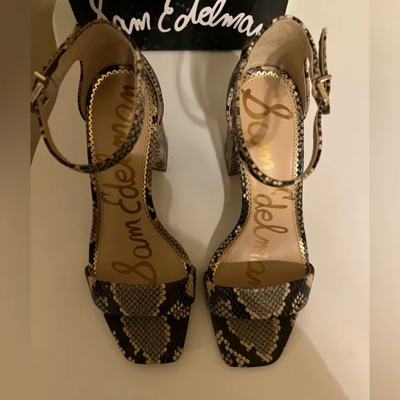 SAM EDELMAN Daniella Block Heel in Desert Multi Snake size 7