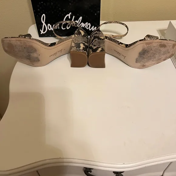 SAM EDELMAN Daniella Block Heel in Desert Multi Snake size 7