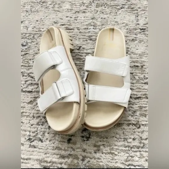 Sam Edelman Eliana Sandals Slides White Leather Lug Sole Size 11 Womens