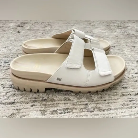 Sam Edelman Eliana Sandals Slides White Leather Lug Sole Size 11 Womens