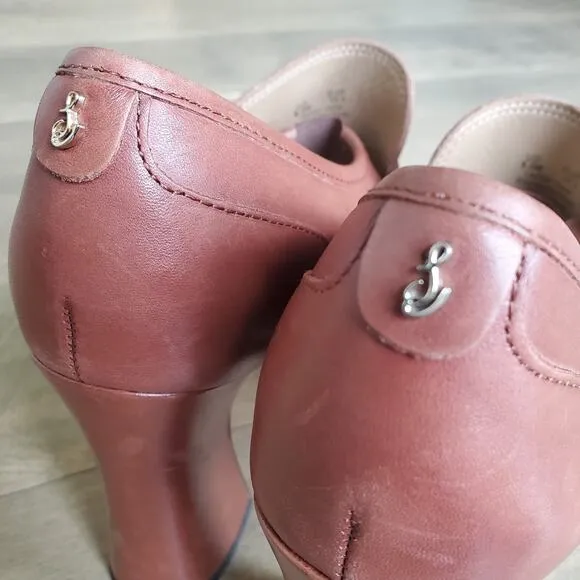 Sam Edelman Jeanette Mocha Luxury Leather size 8.5 Loafer Block Heel