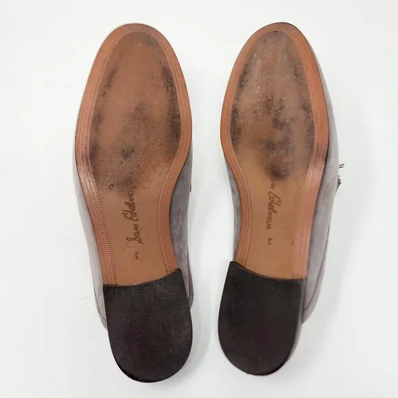 Sam Edelman Paris Gray Suede Tassel Flat Mule Slides 8M EUC