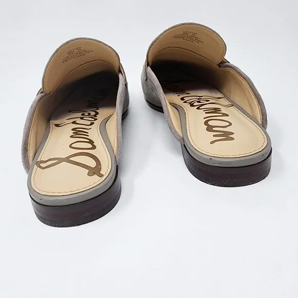 Sam Edelman Paris Gray Suede Tassel Flat Mule Slides 8M EUC
