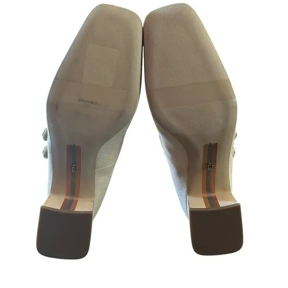 Sam Edelman Tahira Ivory Shantung Block Heel Pumps Low Heel NEW Size 10