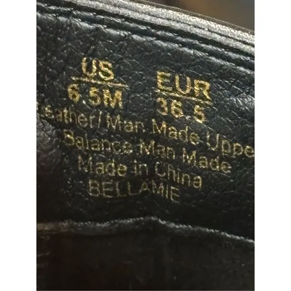 Sam Edelman Women's Bellamie Leather Squared Toe Block Heels Moto Bootie Sz 6.5