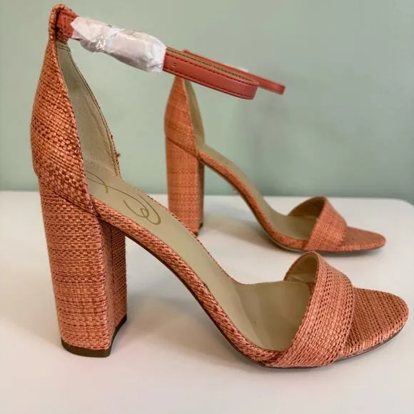 Sam Edelman Women's Yaro Perla Strappy Open Toe Sandal Heel Pink Size 9.5