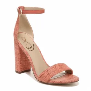 Sam Edelman Women's Yaro Perla Strappy Open Toe Sandal Heel Pink Size 9.5