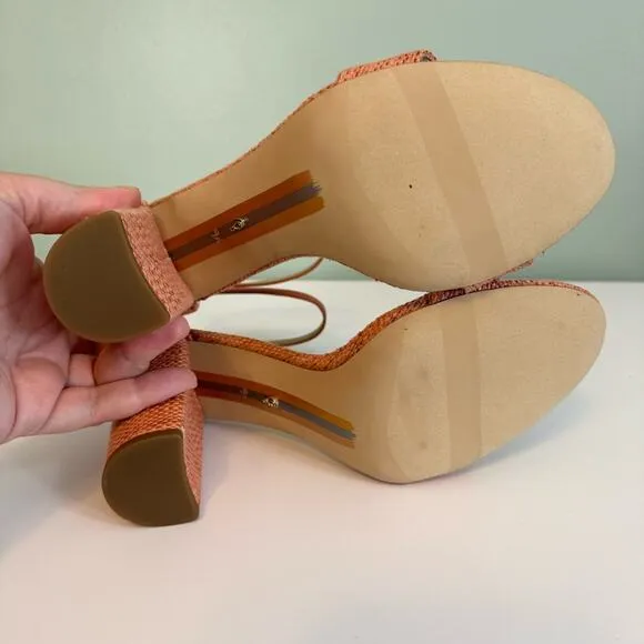 Sam Edelman Women's Yaro Perla Strappy Open Toe Sandal Heel Pink Size 9.5