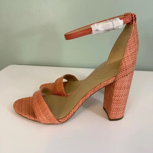 Sam Edelman Women's Yaro Perla Strappy Open Toe Sandal Heel Pink Size 9.5