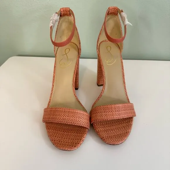 Sam Edelman Women's Yaro Perla Strappy Open Toe Sandal Heel Pink Size 9.5