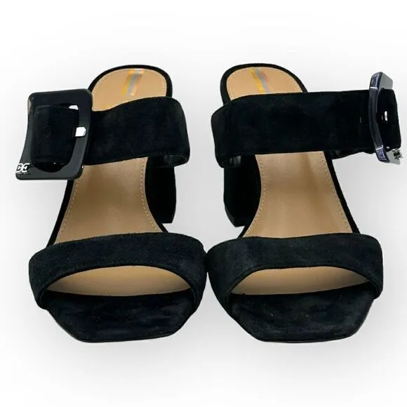 Sam Edelman Dalton chunky block Sandal/Heels Black Womens 7