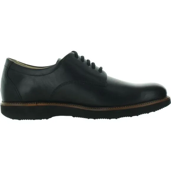 Samuel Hubbard Mens Black Solid Leather Oxfords New