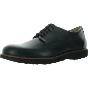 Samuel Hubbard Mens Black Solid Leather Oxfords New