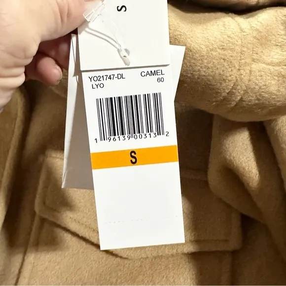 Sanctuary Camel Fringe Wool Blend Coat Size Small NWT