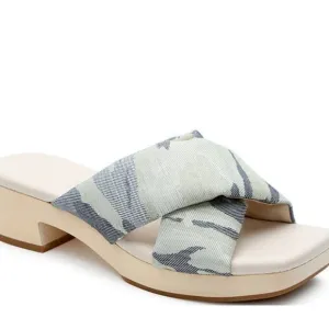 Sanctuary Lively Camo Print Block Heel Cross Strap Slides
