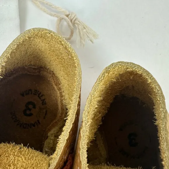 SAND Mon Petit Shoes Oxfords Tan Yellow Mustard Dijon Leather Handmade Baby Sz 3