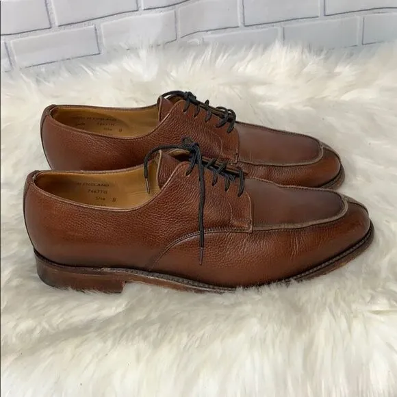 Sanders Tan Leather Lace Up Oxfords Size 8