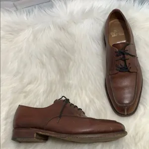 Sanders Tan Leather Lace Up Oxfords Size 8