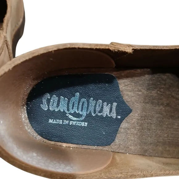 Sandgrens Swedish Made Closed Heel Clogs Tan Woman's size 38 size  7.5