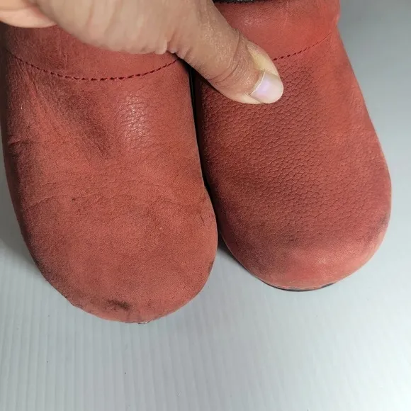Sanita danish clogs closed back rust dark red colour size 36 size 5