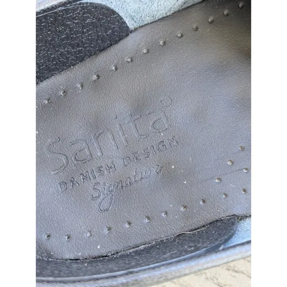 Sanita Danish Signature Medical Professional Clog EU sz 43 Black Patent Croc EUC