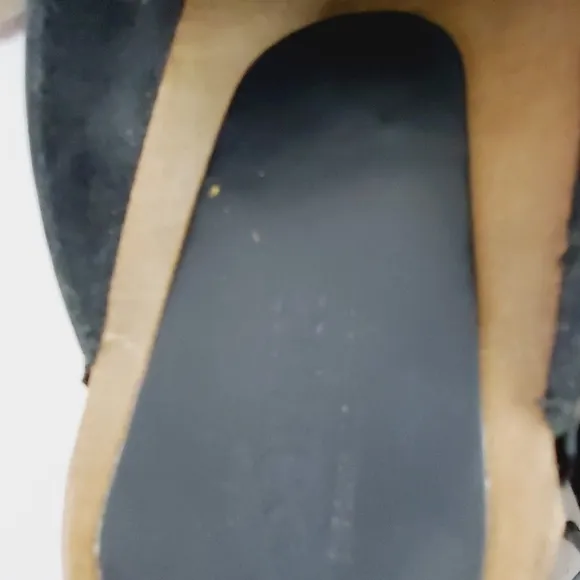 Sanita Kristel Nubuck Leather Clog Size 41 Wood Midsole Open Back Shoe