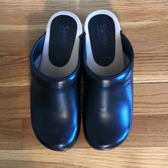 SANITA Nova Danish Open Back Wood Heel Clogs