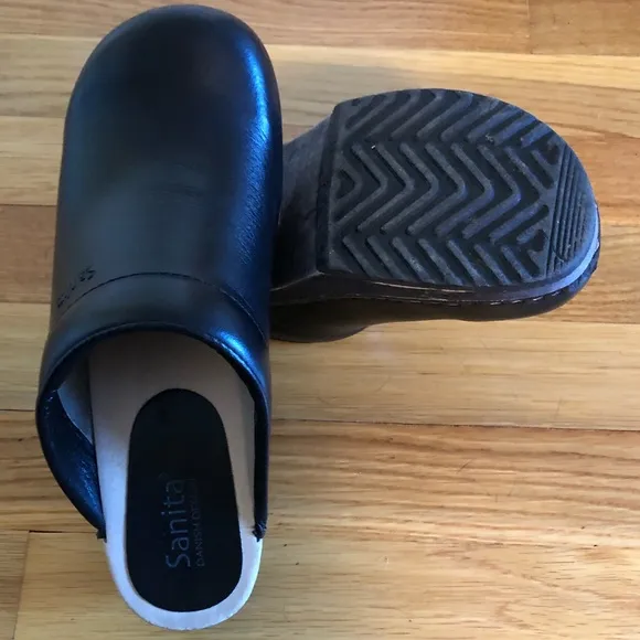 SANITA Nova Danish Open Back Wood Heel Clogs