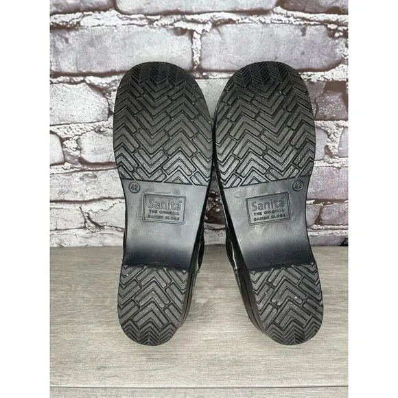 Sanita Original Danish Clogs Black Leather Clogs Nurse Shoes Women’s 42EU/11M US