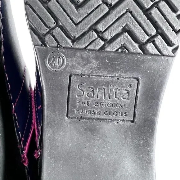 Sanita Professional San Flex Closed Back Clogs in Blue/Pink