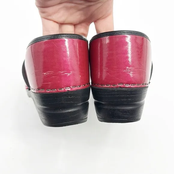 Sanita Red Patent Leather Clogs size 41 10.5- 11