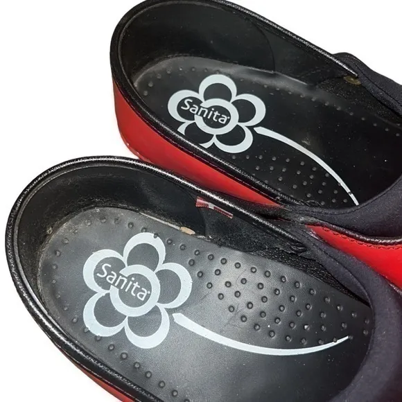 Sanita‎ Ryland Red Leather Clogs