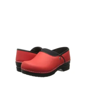 Sanita‎ Ryland Red Leather Clogs