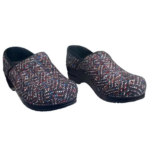 Sanita Women’s Leyden Multicolor Slip On Clogs Size 37 US 6.5