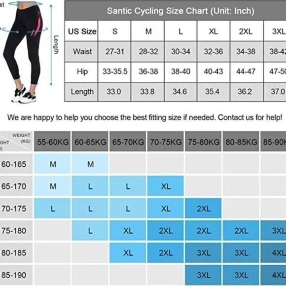 Santic Padded Cycling Pants and Jacket Set Black/Red