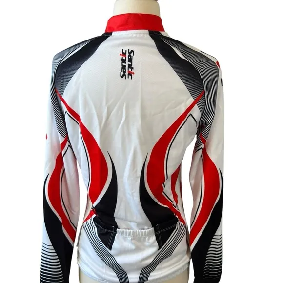 Santic Padded Cycling Pants and Jacket Set Black/Red