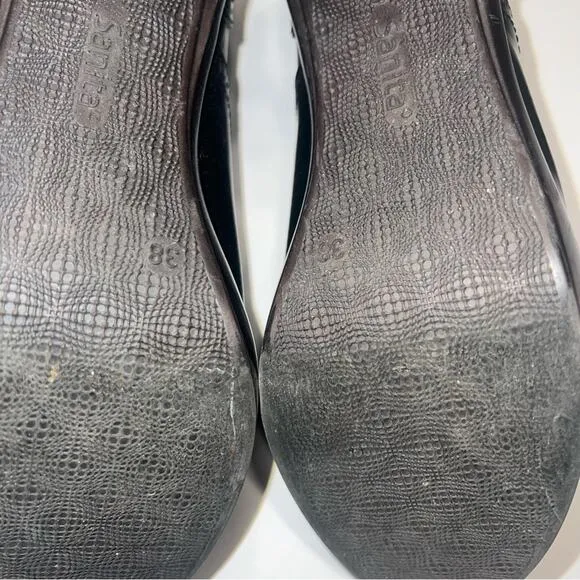 SANTONI black leather oxford style dark academia heel 38