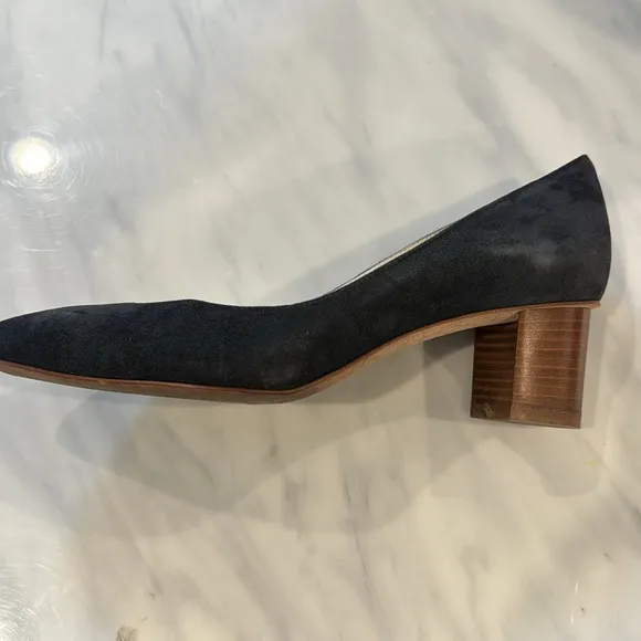 Sarah Flint block heel sz 37.5 blue/gray suede