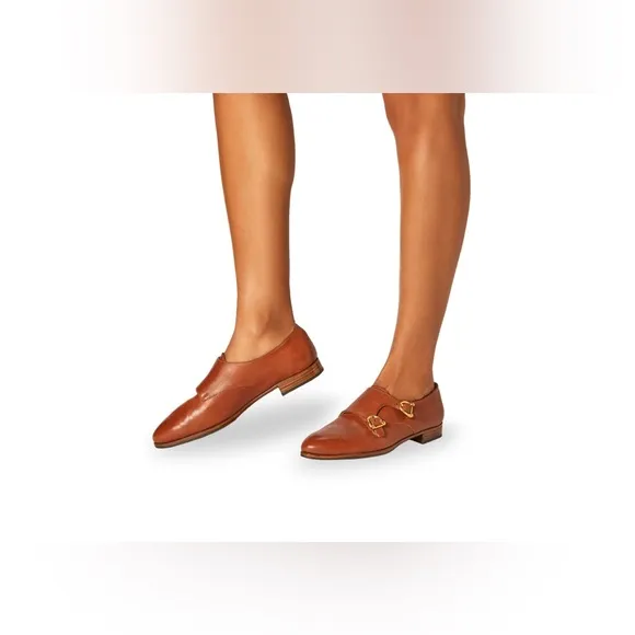 Sarah Flint Ilene X Gravati Chestnut Vachetta Double Monk Strap Loafer 39