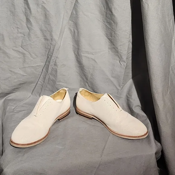 SARTORI GOLD - Made in Italy Off-White/Cream/Egg Shell Oxfords w/o Laces Size 38
