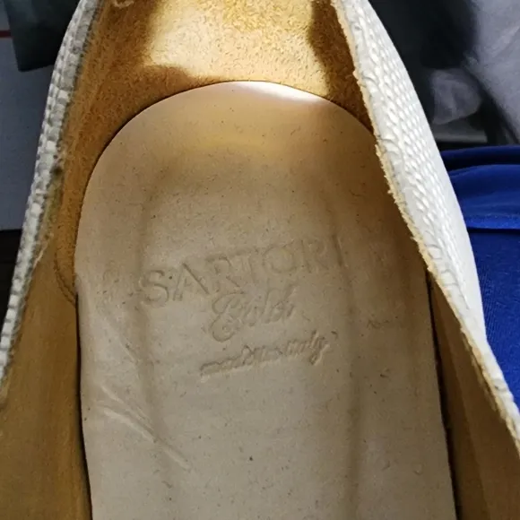 SARTORI GOLD - Made in Italy Off-White/Cream/Egg Shell Oxfords w/o Laces Size 38