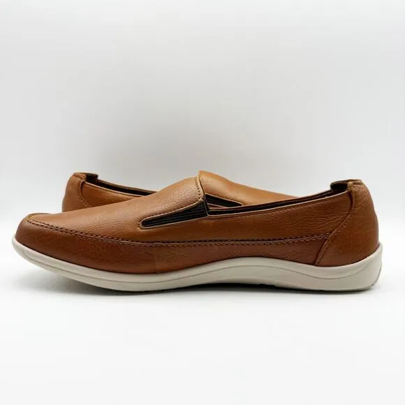 SAS Mens Weekender Loafer US Size 12.5 EU 45 Brown Leather Slip On Round Toe NIB